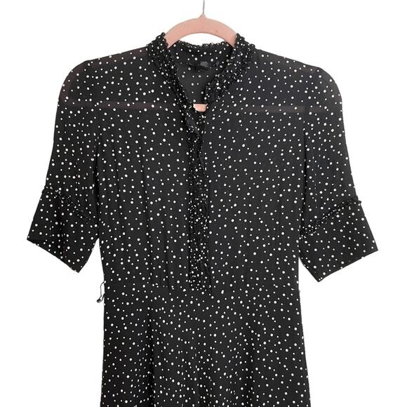 Vivienne Tam Black and White Polka Dot Silk Midi Dress - Picture 4 of 9